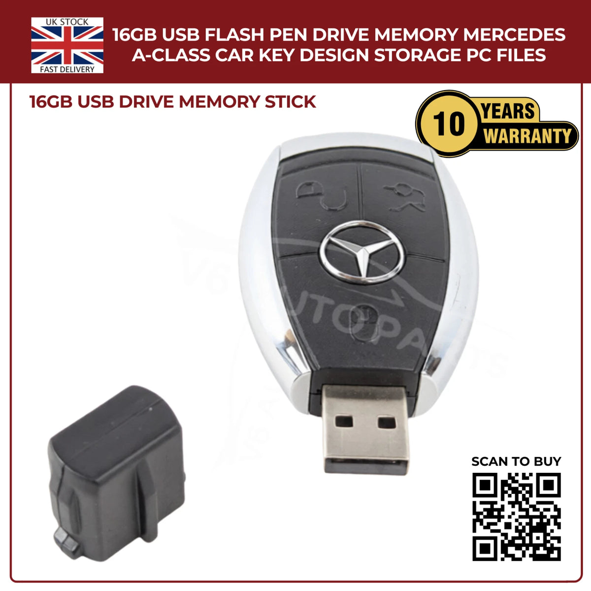 Mercedes-Benz M-Class Car Key USB Flash Drive – 16GB USB 2.0 Memory Stick