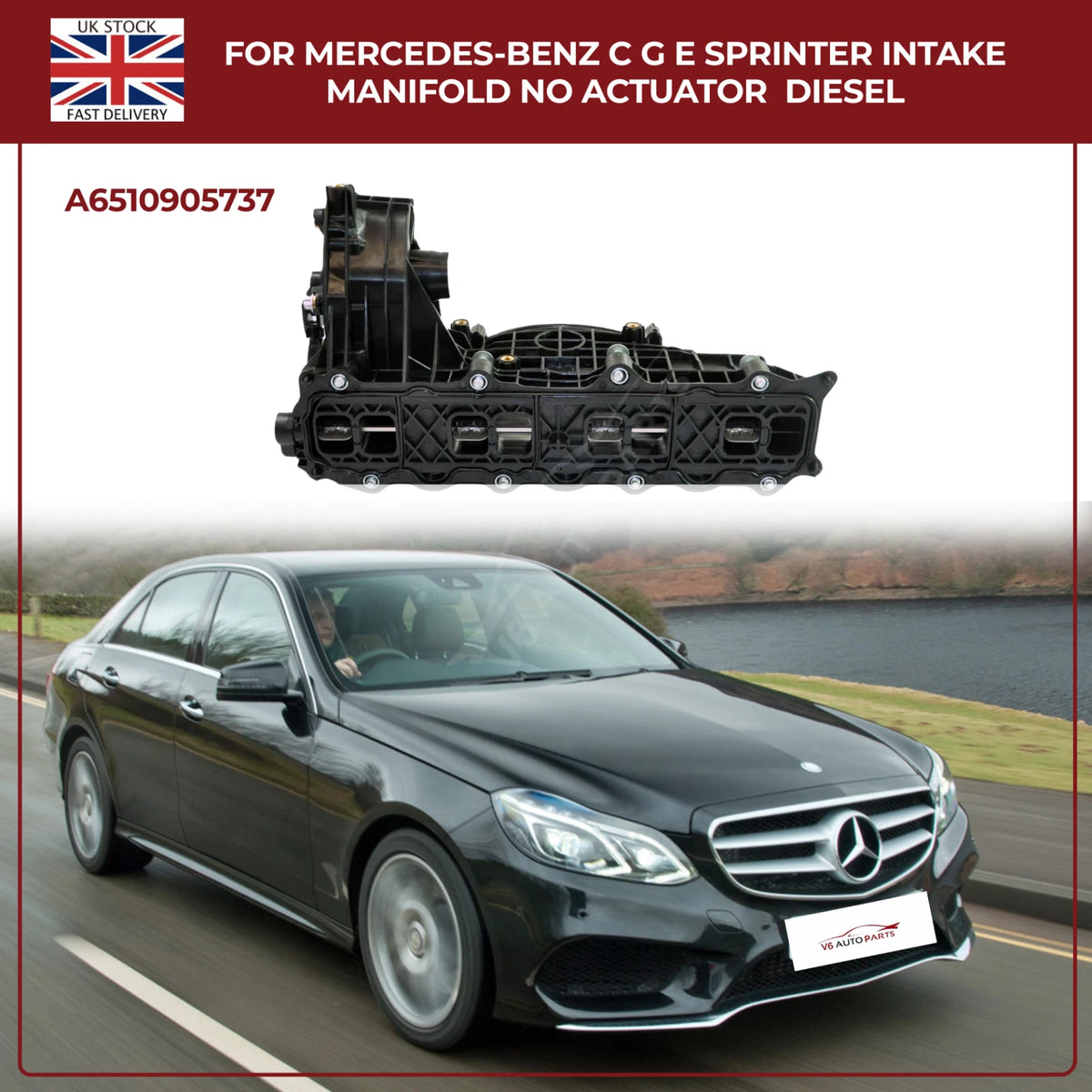 Mercedes-Benz Diesel Intake Manifold (No Actuator) – C, G, E-Class & Sprinter – OEM A6510905737