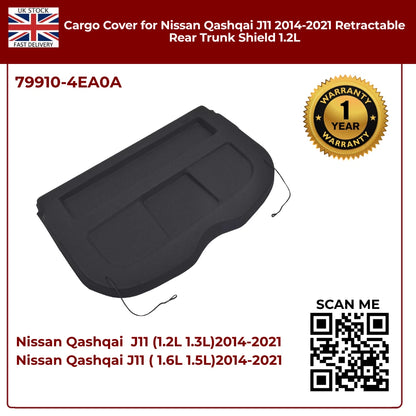 Rear Boot Parcel Shelf Load Cover For Nissan Qashqai J11 (2014–2021) – Petrol & Diesel