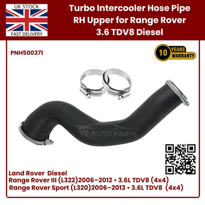 Range Rover 3.6 TDV8 Turbo Intercooler Hose Pipe – Right Upper (PNH500371) | L322 & Sport 2006–2013