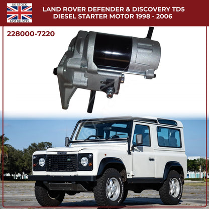 Land Rover Td5 Starter Motor 228000‑7220 | Defender & Discovery 2.5 Diesel 1998‑2006