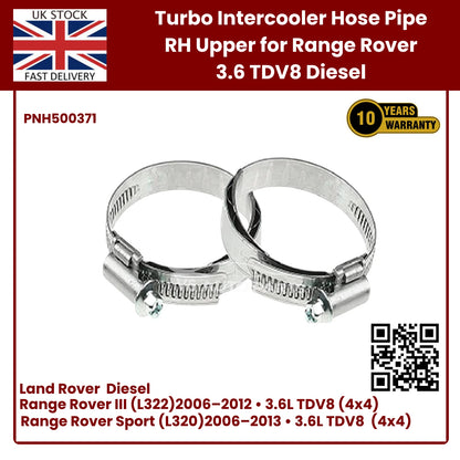 Range Rover 3.6 TDV8 Turbo Intercooler Hose Pipe – Right Upper (PNH500371) | L322 & Sport 2006–2013