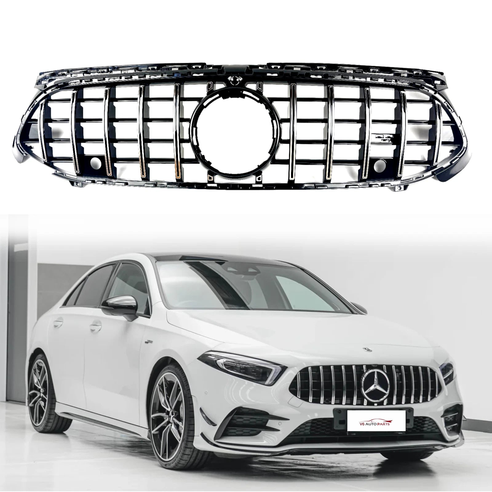 Mercedes-Benz A-Class W177 A250 AMG & A45 Front Bumper Panamericana Chrome GT Grille (2023–2025)