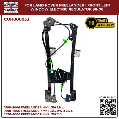 Land Rover Freelander Mk1 Front Left Window Regulator 1998–2006 CUH000033