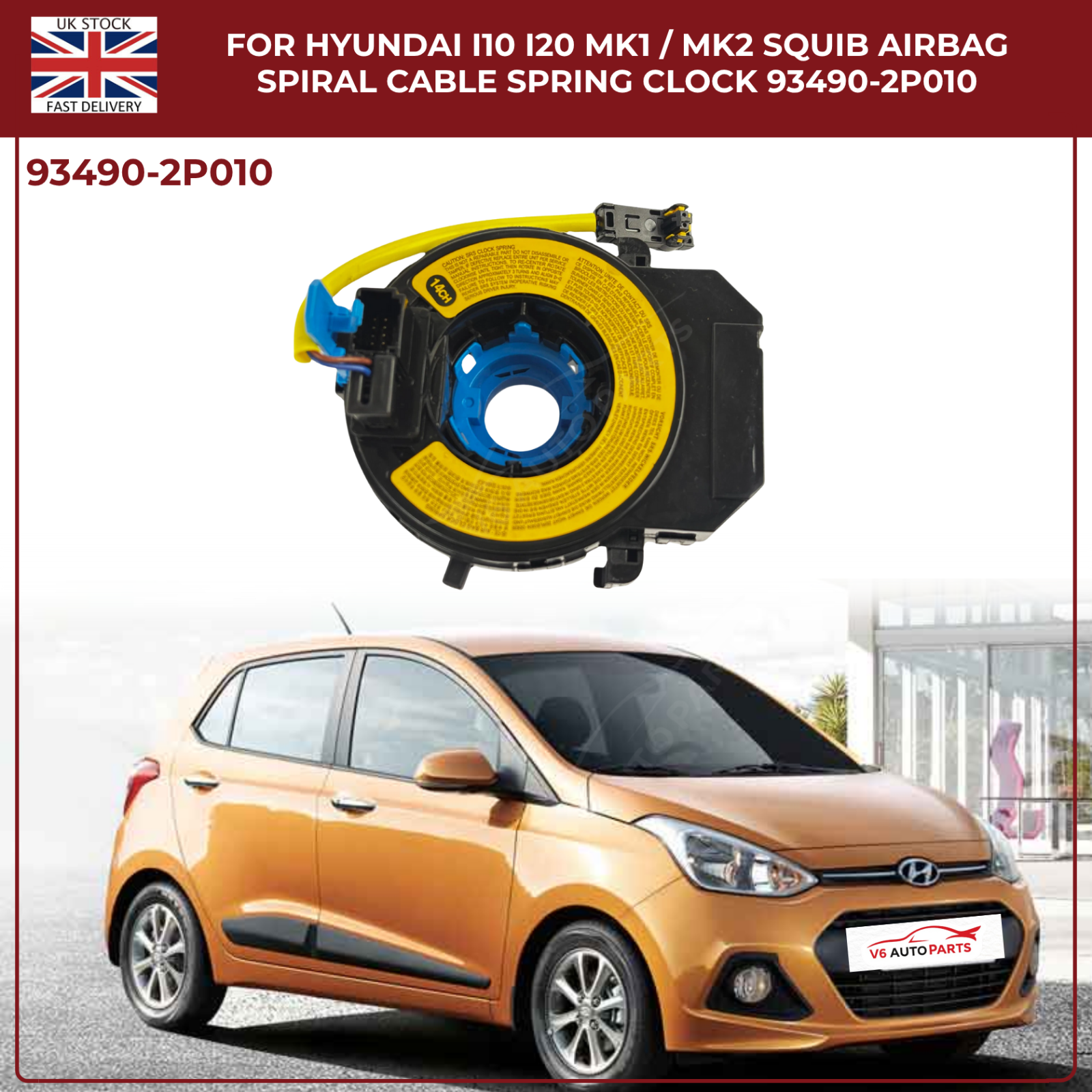 Squib Airbag Spiral Cable Spring Clock For Hyundai i10 i20 2008 -2023