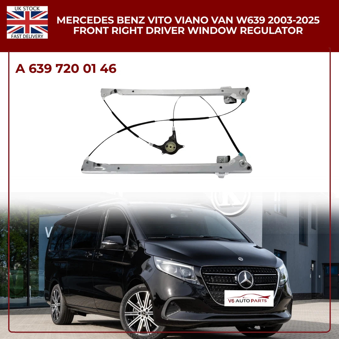 Front Right Driver Side Window Regulator For Mercedes Vito & Viano W639 (2003–2025)  – OE Quality Replacement
