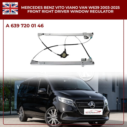 Front Right Driver Side Window Regulator For Mercedes Vito & Viano W639 (2003–2025)  – OE Quality Replacement