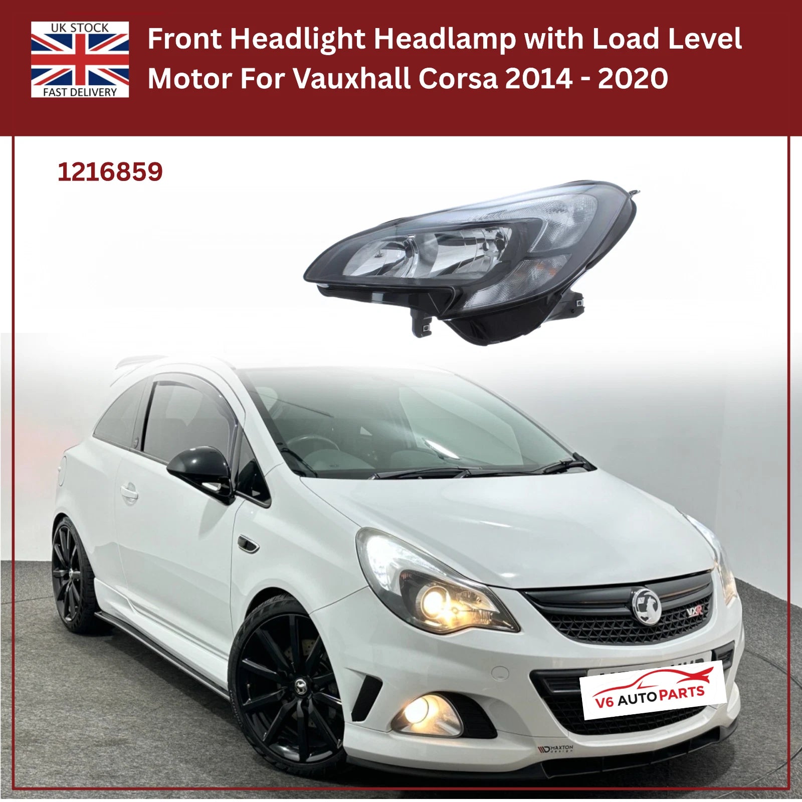 Vauxhall Corsa Headlight with Load Level Motor (2014‑2020)