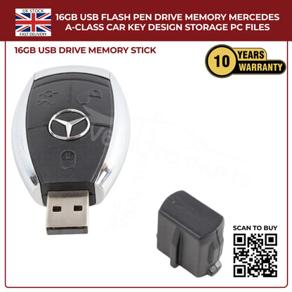 Mercedes-Benz R-Class Car Key USB Flash Drive – 16GB USB 2.0 Memory Stick