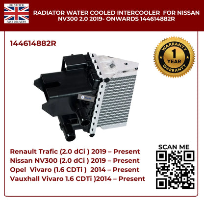 Radiator Water‑Cooled Intercooler — Fits Renault Trafic 2.0 dCi (2019‑On) | OEM 144614882R