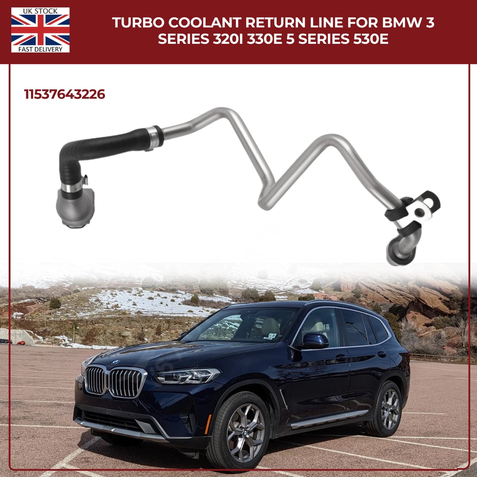 BMW Turbocharger Coolant Return Hose – Right Passenger Side | Fits B46/B48 Petrol Engines | OEM Ref 11537643226