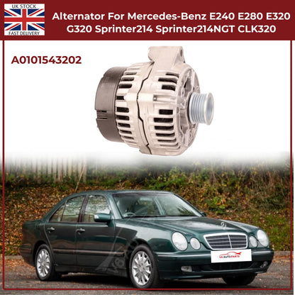 Mercedes-Benz Alternator A0101543202 – Fits E240, E280, E320, G320 (2.4 / 2.6 / 3.2 Petrol, 1995–2002)