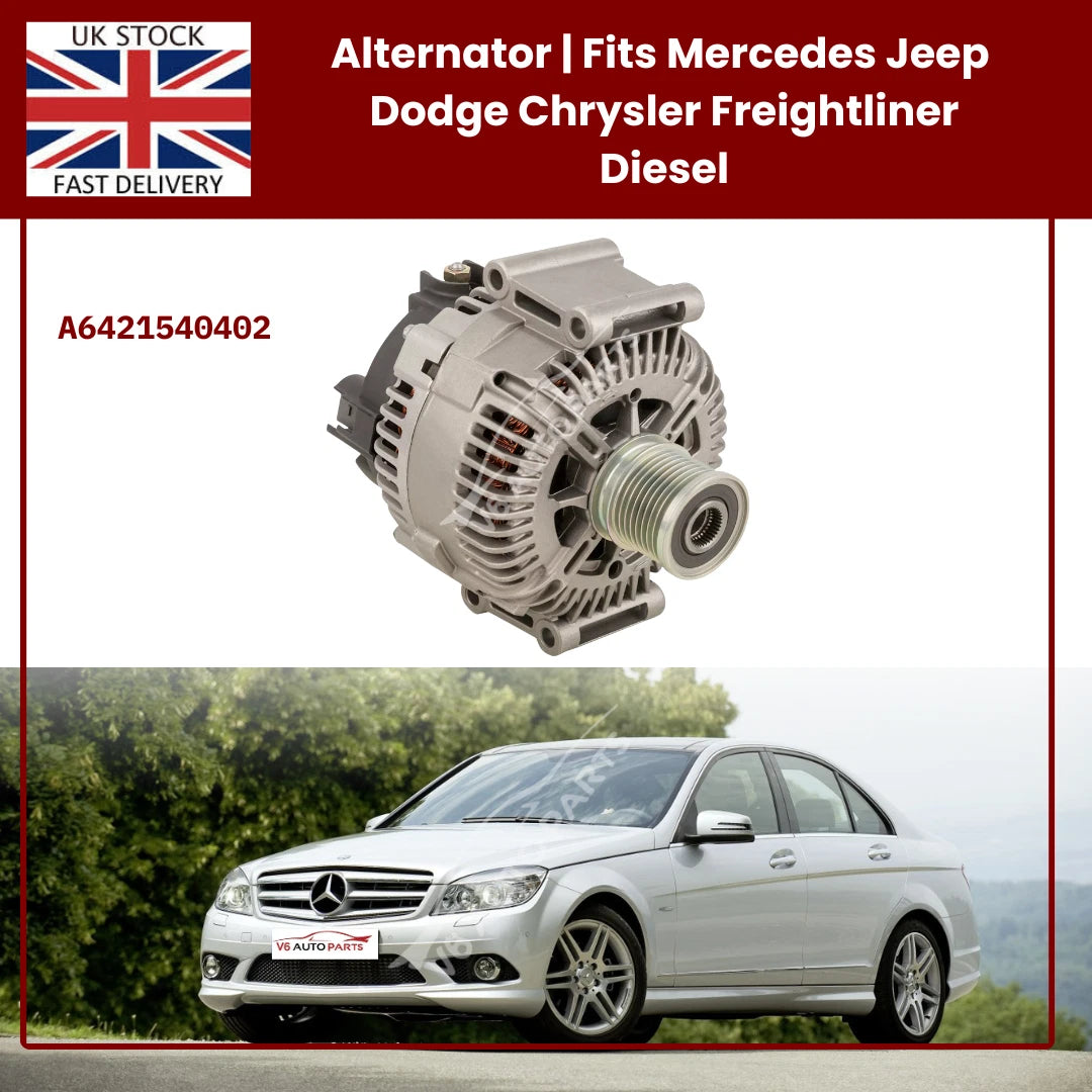 Brand New 180A Alternator – Fits Mercedes, Jeep, Dodge, Chrysler & Freightliner (OEM A6421540402 Replacement)