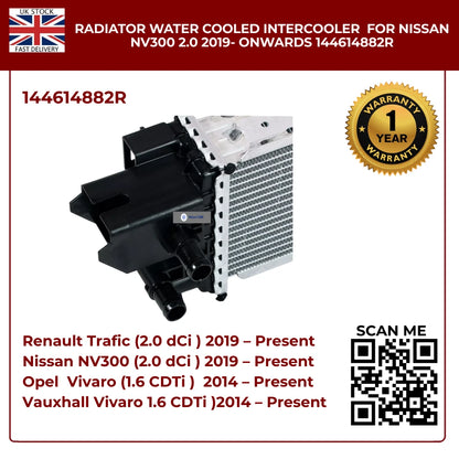 Radiator Water‑Cooled Intercooler — Fits Renault Trafic 2.0 dCi (2019‑On) | OEM 144614882R