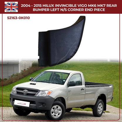 Toyota Hilux Vigo Invincible MK6 MK7 (2007–2015) Rear Bumper Left N/S Corner End Piece – Replacement Part