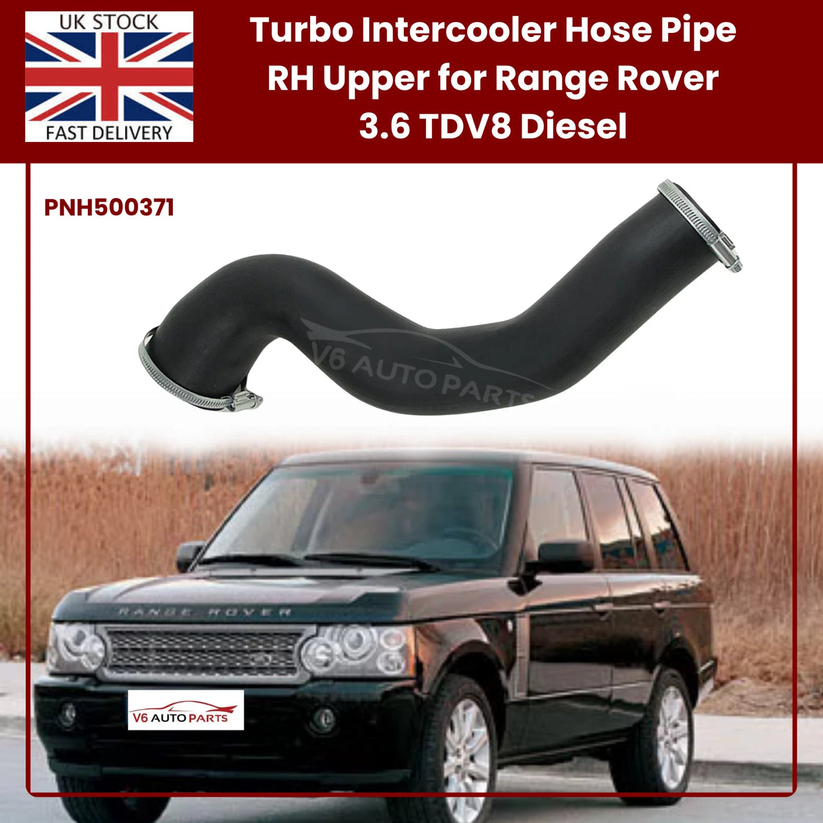 Range Rover 3.6 TDV8 Turbo Intercooler Hose Pipe – Right Upper (PNH500371) | L322 & Sport 2006–2013
