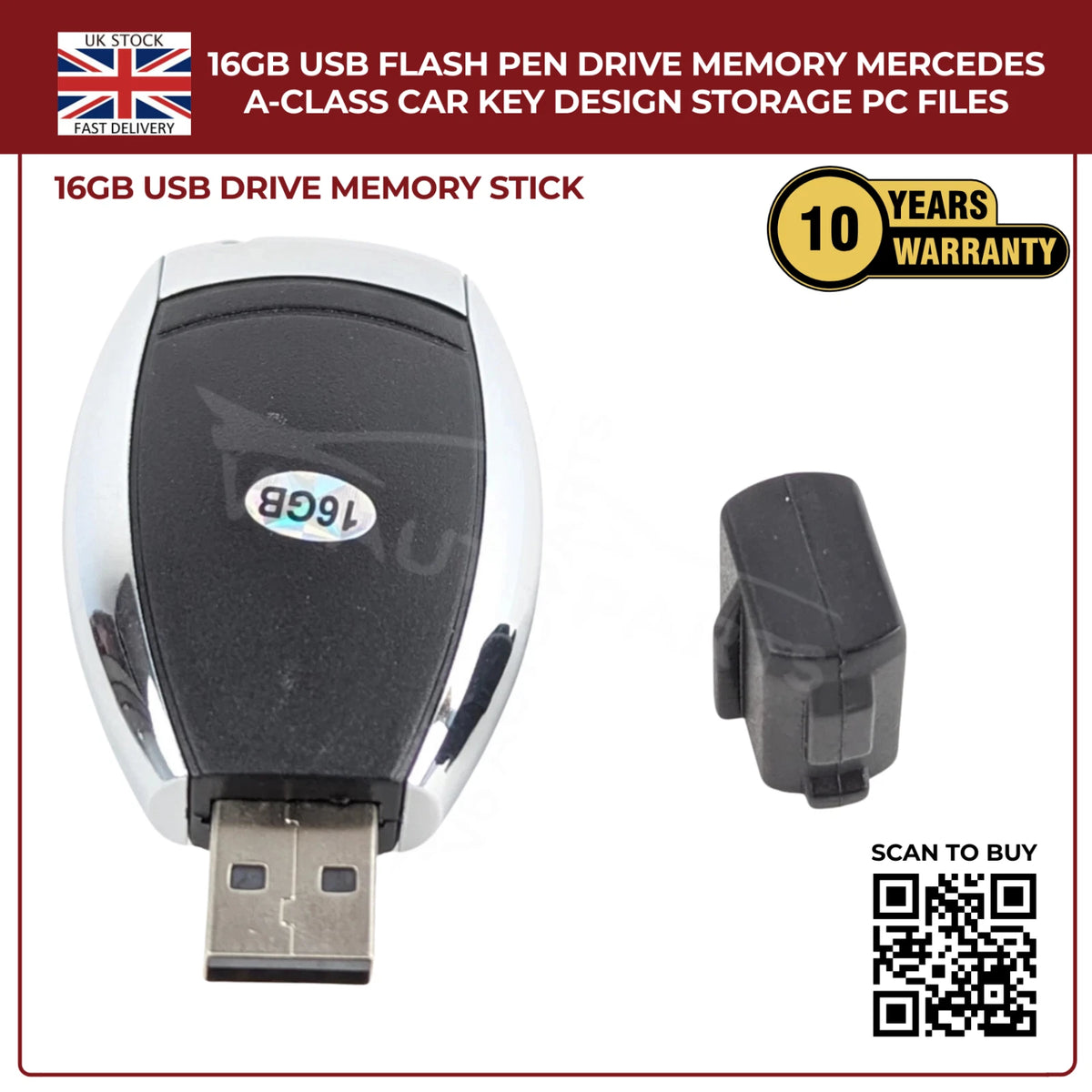 Mercedes-Benz R-Class Car Key USB Flash Drive – 16GB USB 2.0 Memory Stick
