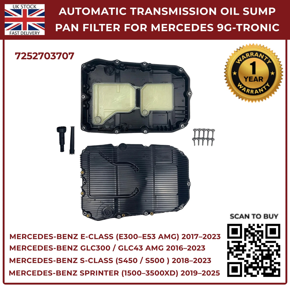 Image of Mercedes-Benz 9-speed transmission sump pan kit product number 7252703707