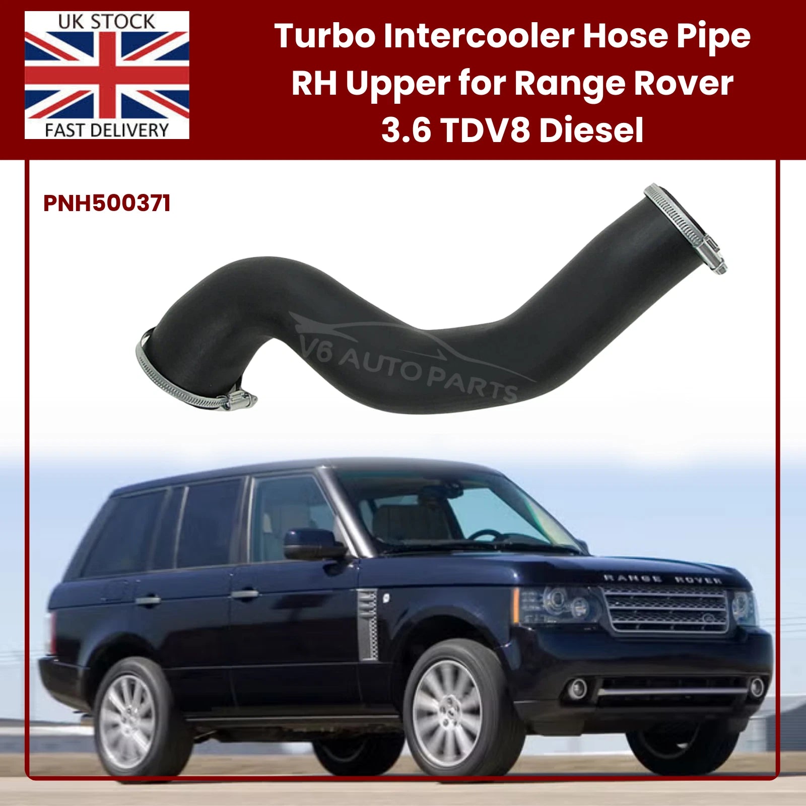 Range Rover 3.6 TDV8 Turbo Intercooler Hose Pipe – Right Upper (PNH500371) | L322 & Sport 2006–2013