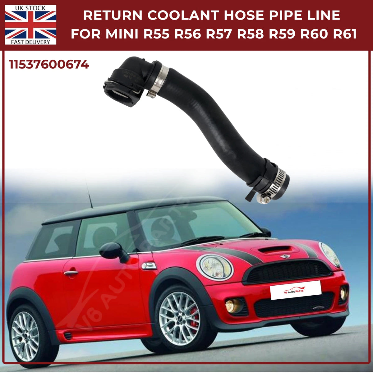 Return Coolant Hose Pipe Line For MINI R55 R56 R57 R58 R59 R60 R61 11537600674
