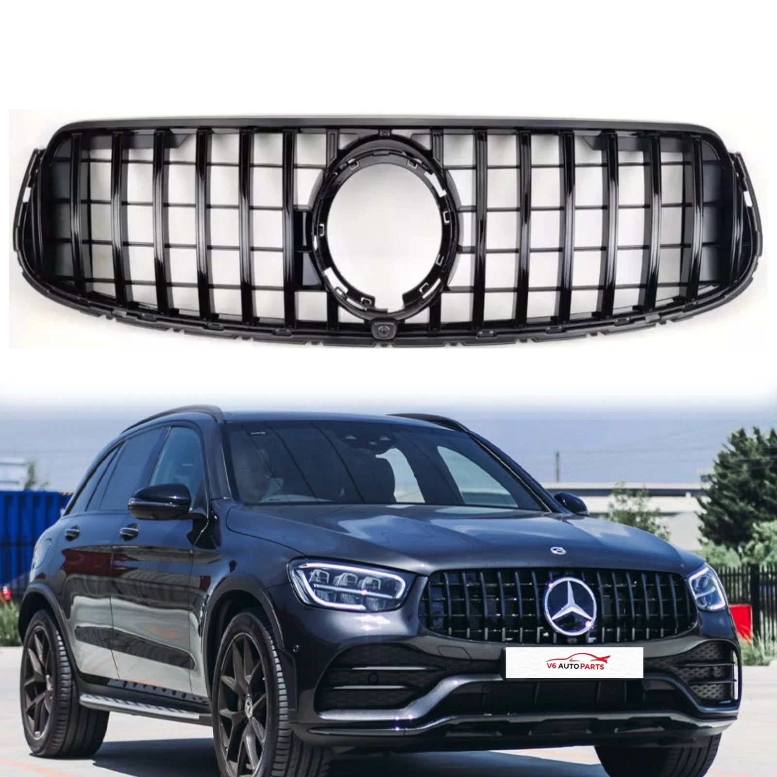 For Mercedes X253 GLC63s AMG GLC43 GT Compatible Front Radiator Black Grille Sport  2019-2023