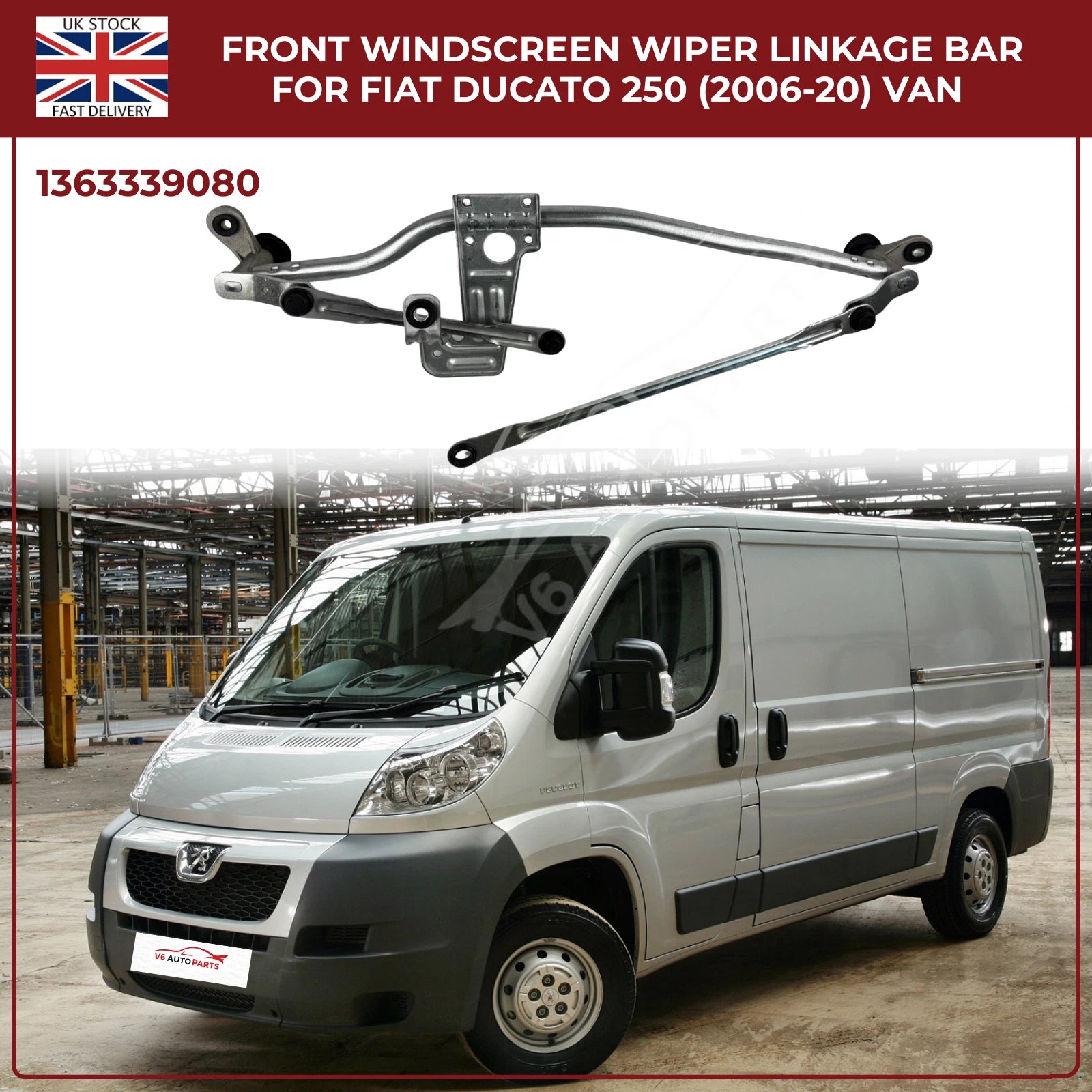 Front Window Wiper Linkage Arm for Citroen Relay MK2 / Fiat Ducato 2006–2020 – 1363339080