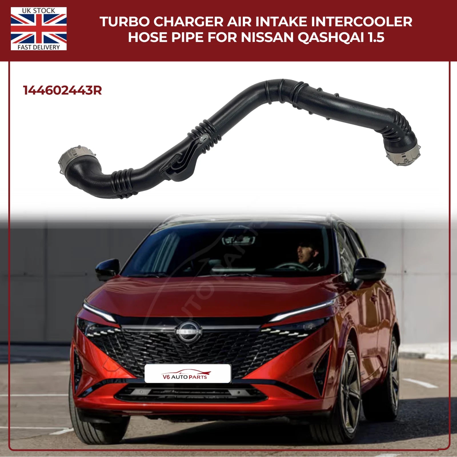 Turbocharger Air Intake Intercooler Hose Pipe 144602443R – Fits Nissan Qashqai 1.5 dCi