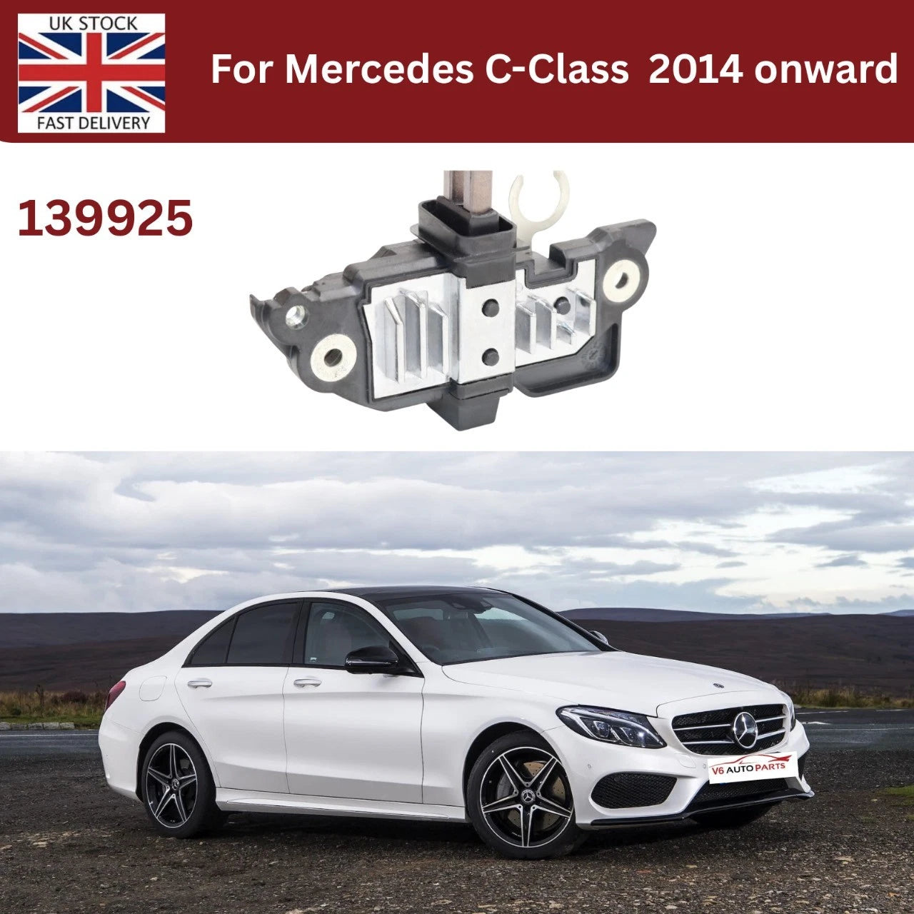 Alternator Voltage Regulator - Fits Mercedes-Benz, Volkswagen, Mitsubishi, Citroën C4 & More (OE Ref 139925)