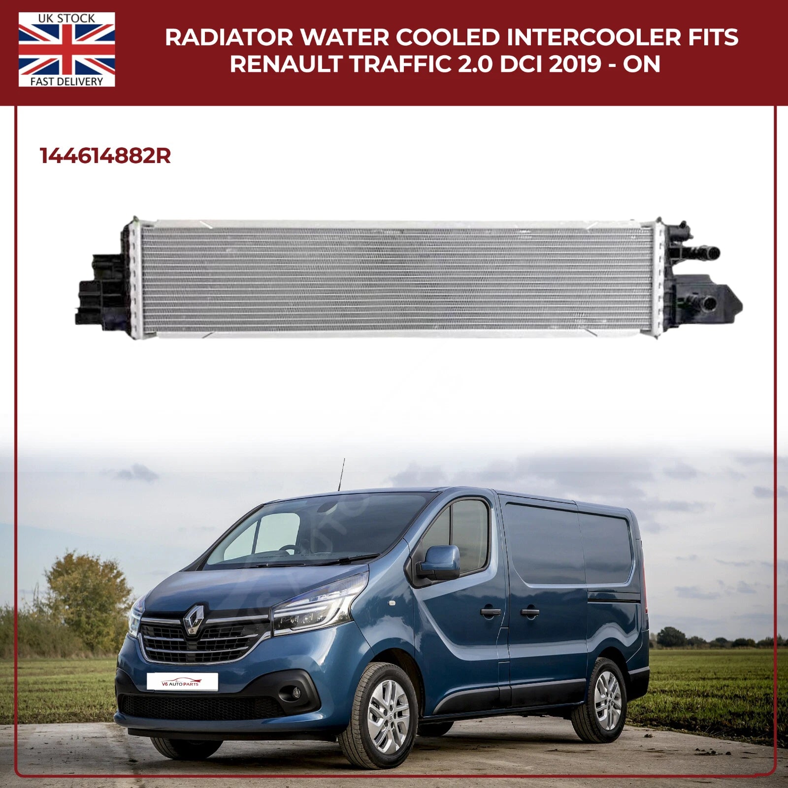 Radiator Water‑Cooled Intercooler — Fits Renault Trafic 2.0 dCi (2019‑On) | OEM 144614882R