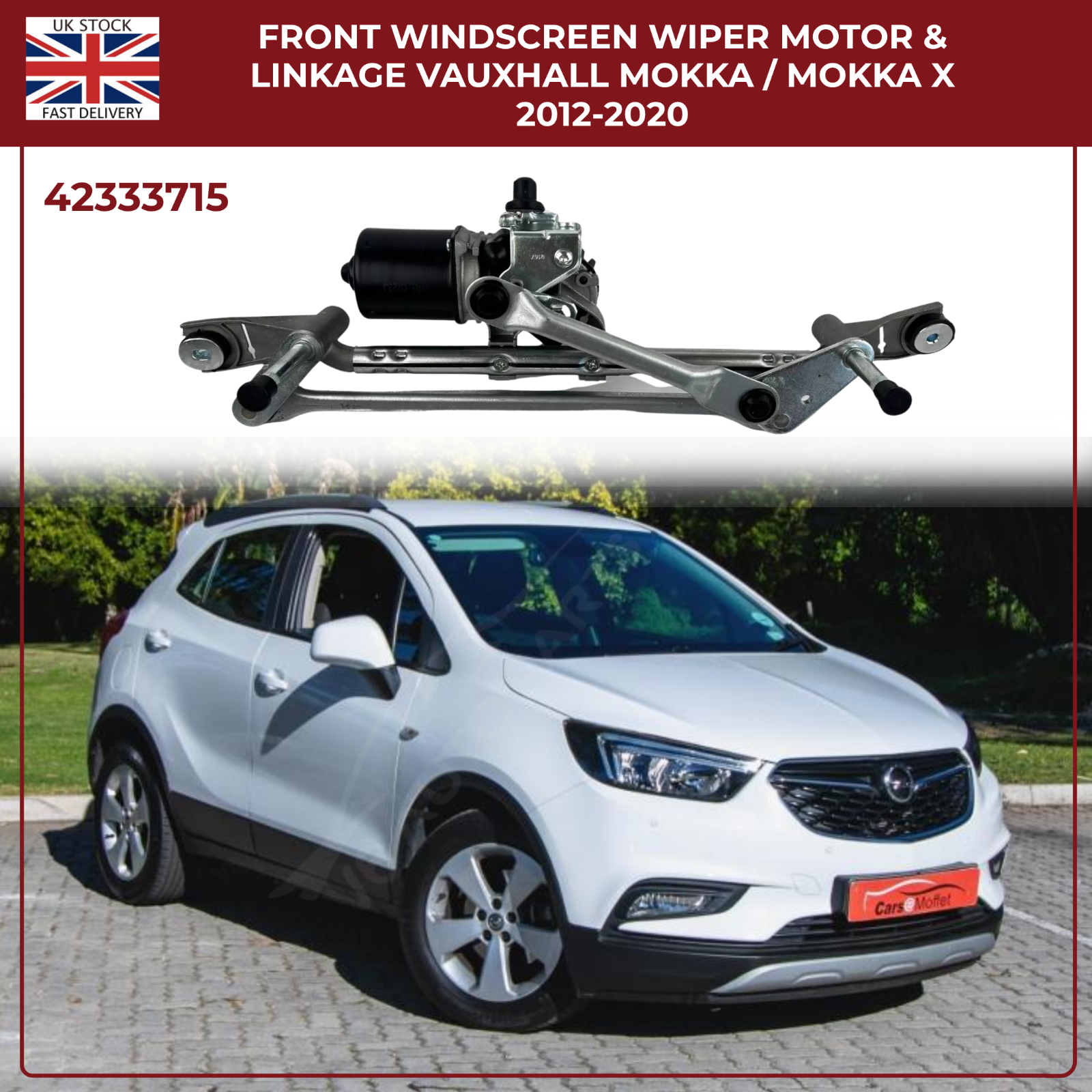 Front Windscreen Wiper Linkage & Motor For Opel Mokka / Mokka X 2013 - 2019 RHD