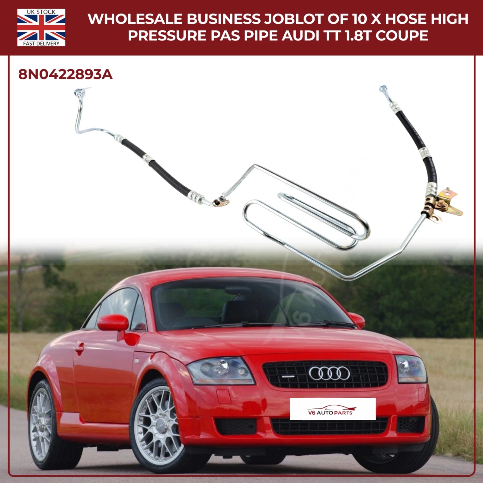 Wholesale Business JobLot of 10 x Hose High Pressure PAS Pipe Audi TT 1.8T Coupe