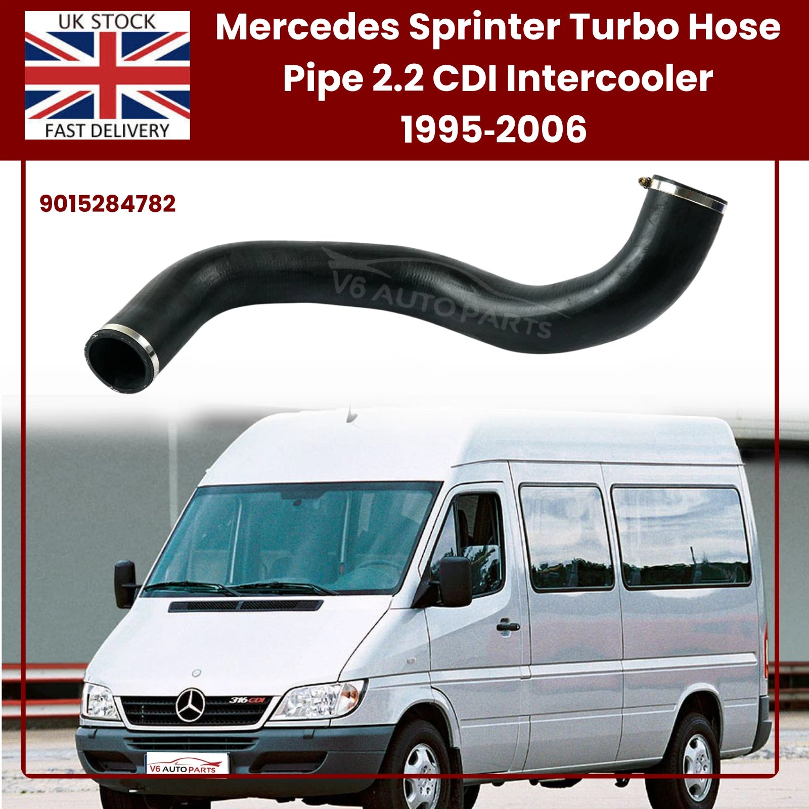 Intercooler Turbo Hose Pipe for Mercedes Sprinter 2-t/3-t/4-t (1995–2006) | OEM Ref 9015284782