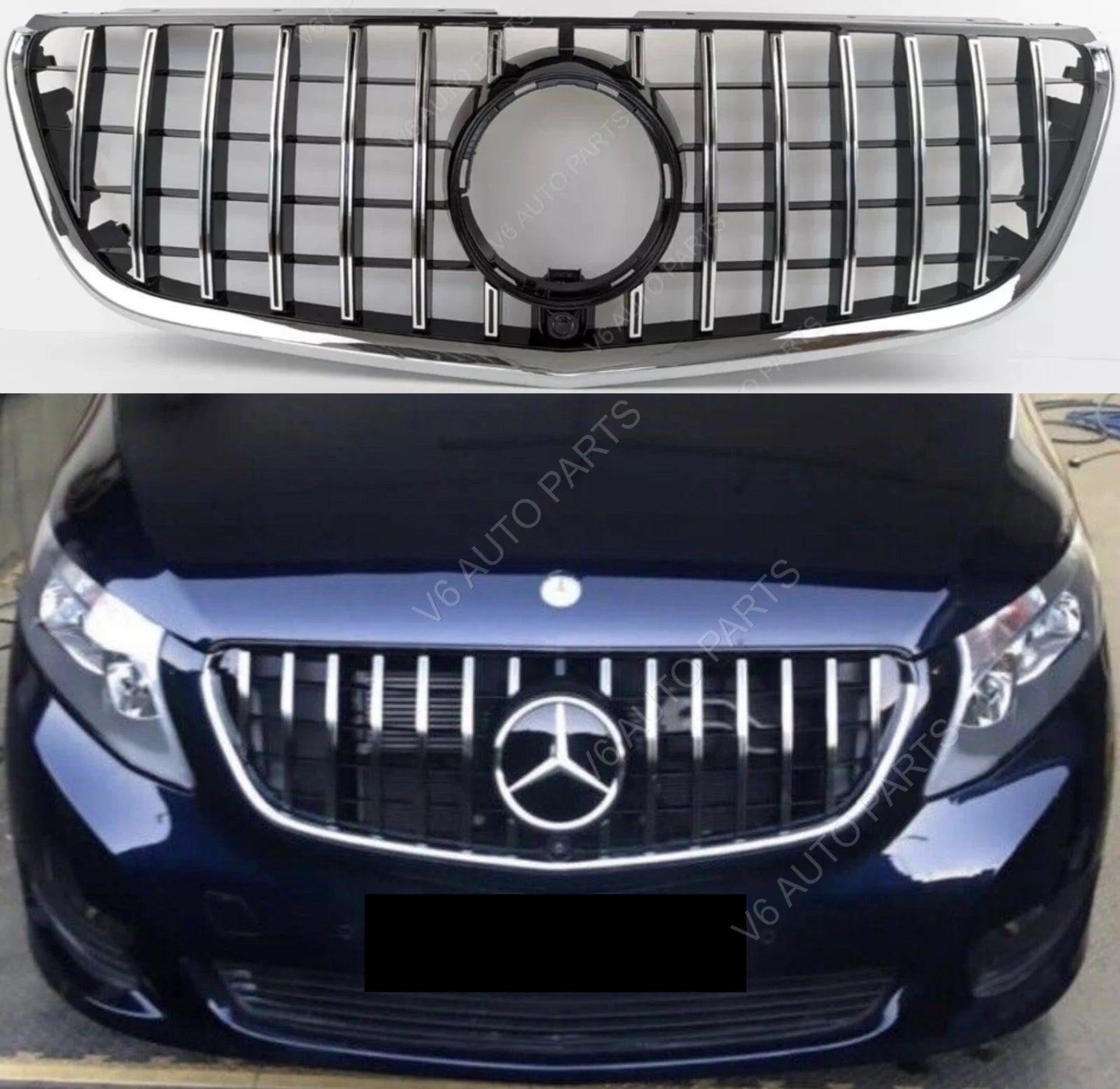 For Mercedes-Benz Vito W447 114CDI Panamericana Front Grille – Chrome Slats (2014–2023)