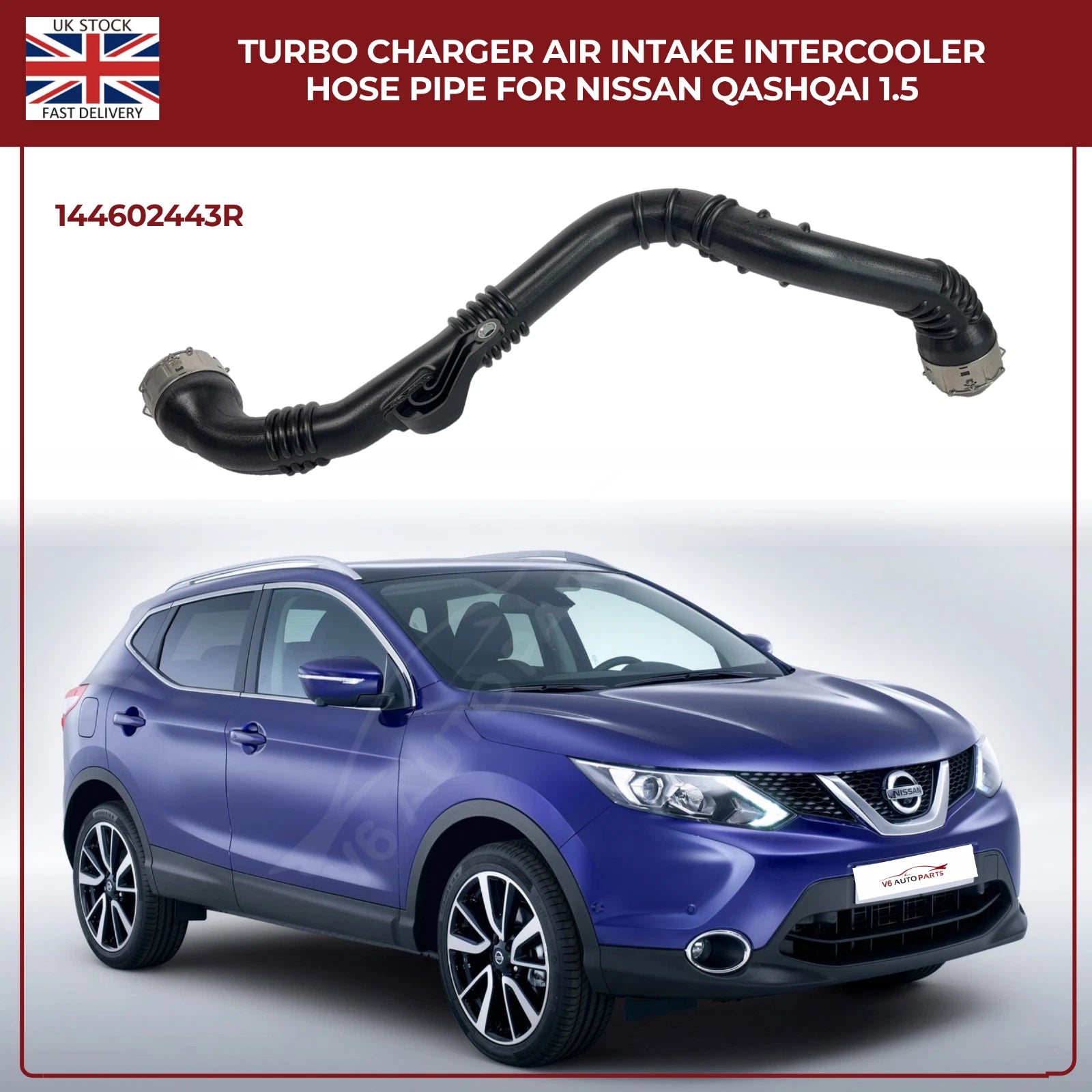 Turbocharger Air Intake Intercooler Hose Pipe 144602443R – Fits Nissan Qashqai 1.5 dCi
