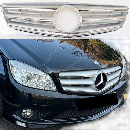Mercedes C‑Class S204 Estate Front Bumper Chrome Grille 2007‑2014 | Fits C180, C350CDI