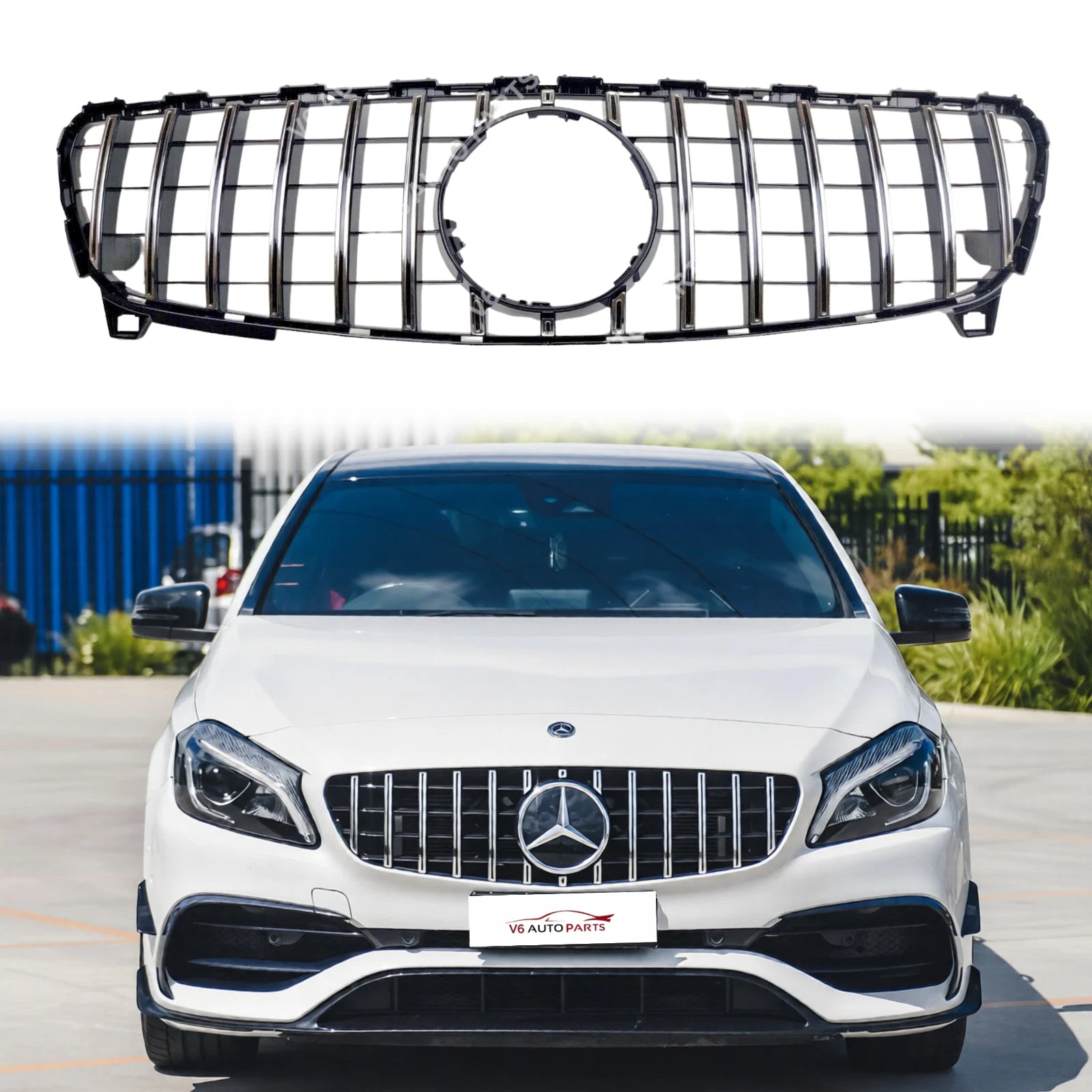 Mercedes A‑Class W176 GT Panamericana Front Grille – A200 A220 A45 AMG (2015–2018)