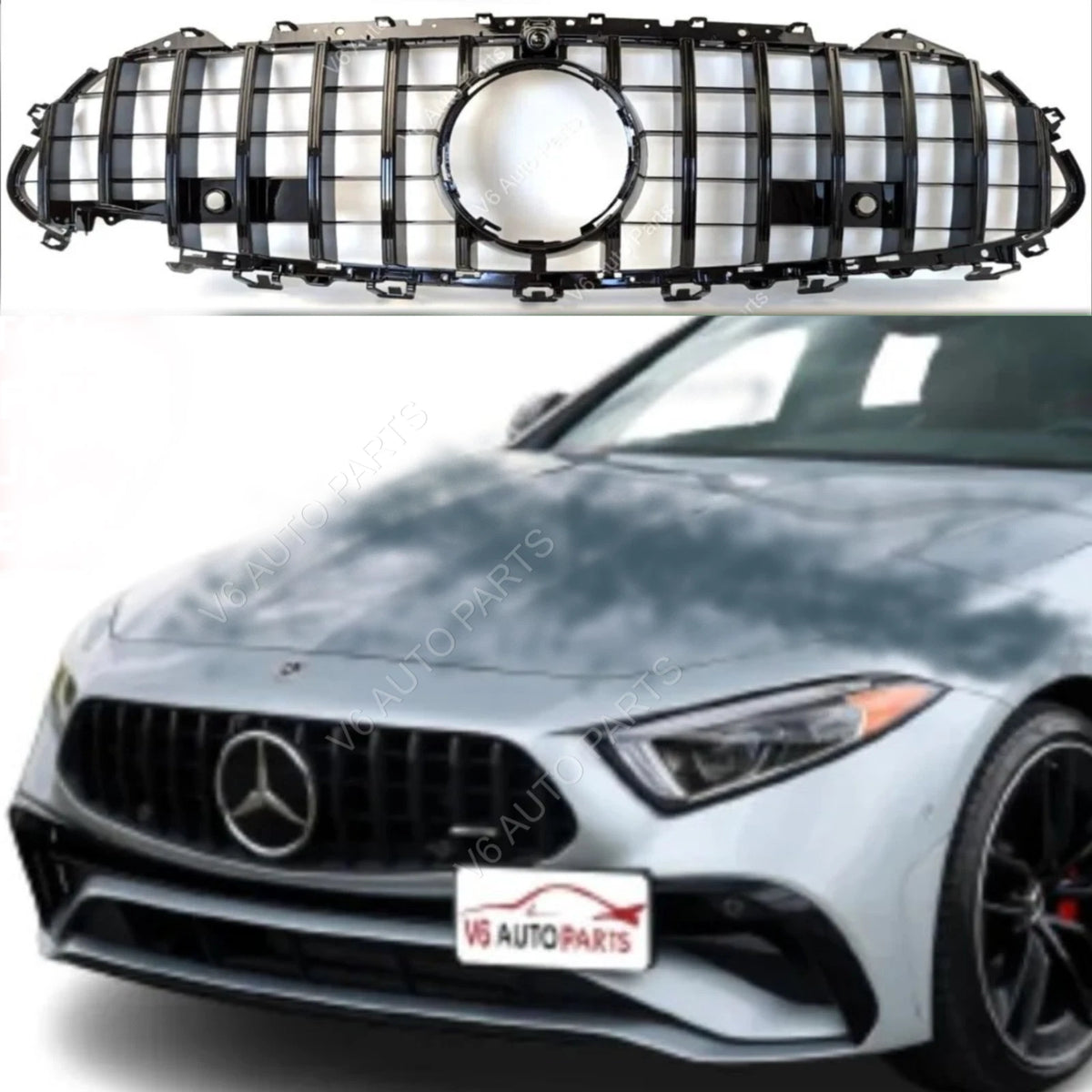 For Mercedes-Benz CLS-Class C257 (2019–2023) Front Radiator GT Gloss Black Grille – Fits CLS350 & AMG Models