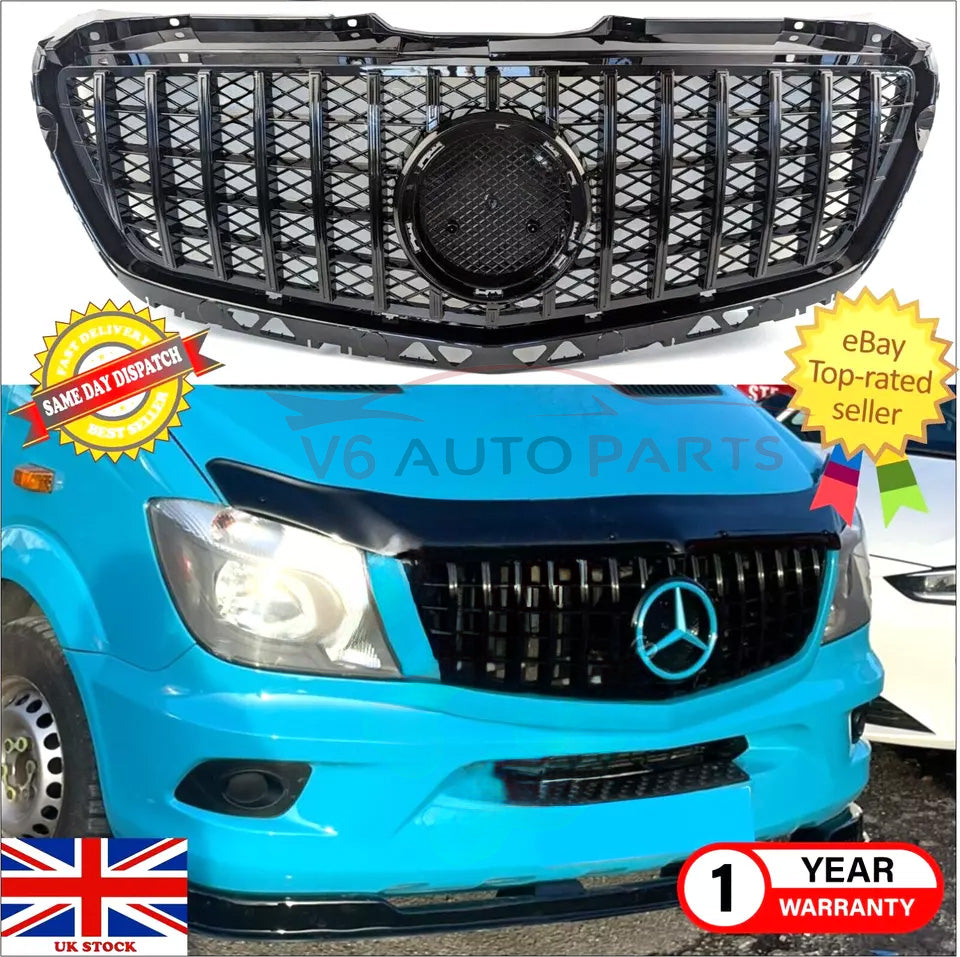 For Mercedes W906 Sprinter 313 Compatible Front Bumper Grille 2013-18 Panamericana Facelift