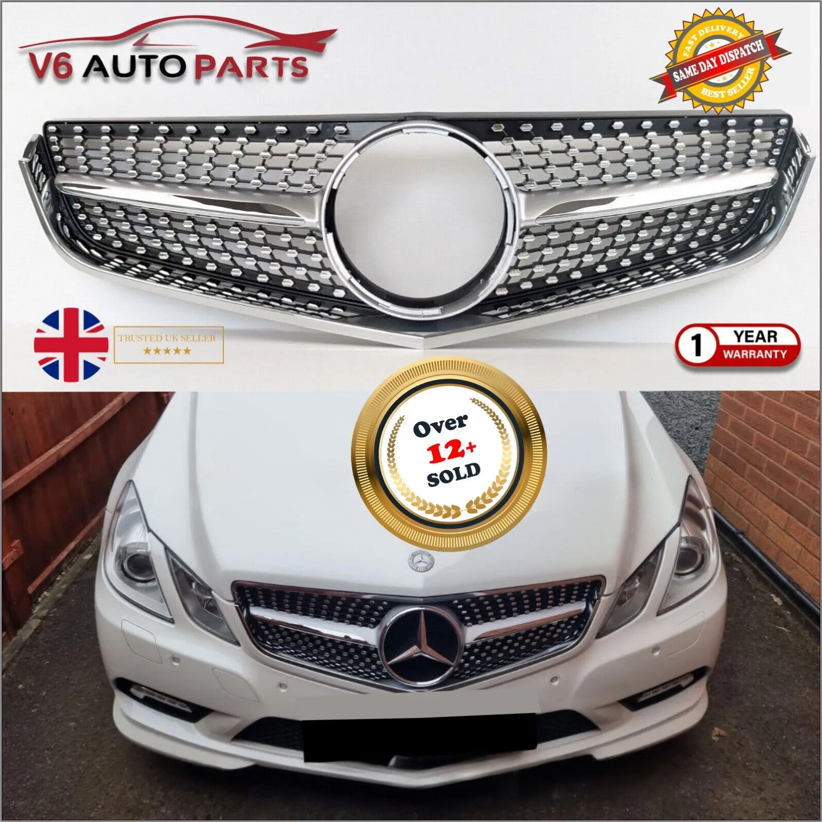 For Mercedes E-Class W207 E500 E250 E320 Front Bumper Grille Coupe AMG 2009-2013 Preface Lift