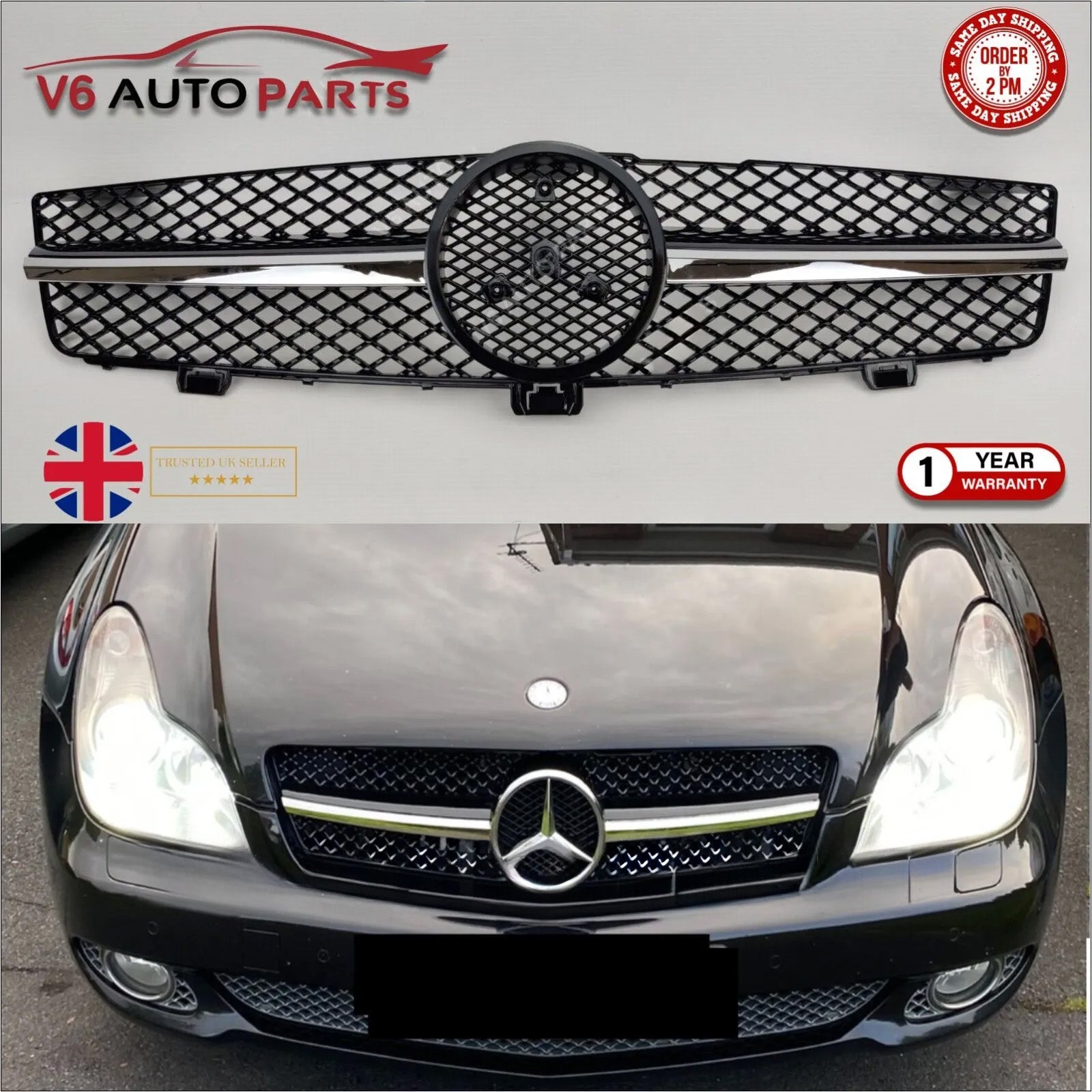 Frontstoßstangengrill für 2008–2010 Mercedes CLS-Klasse Coupé C219 CLS300 63 500 AMG 