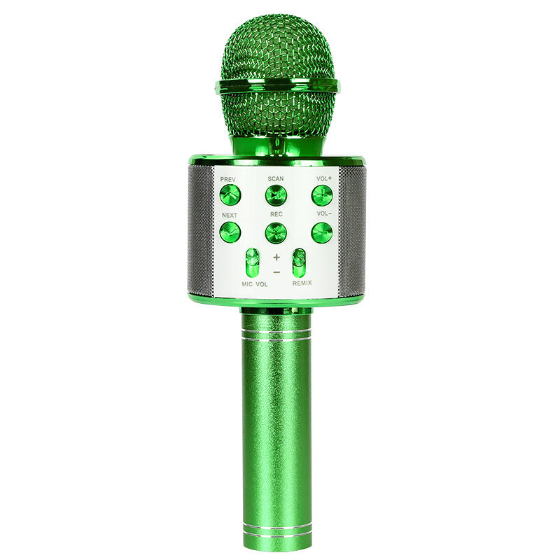 WS858 Bluetooth Microphone Speaker Microphone Integrated Home Wireless Karaoke Wheat Vibrato Sing It Practice Song Cross-border Exclusive Supply