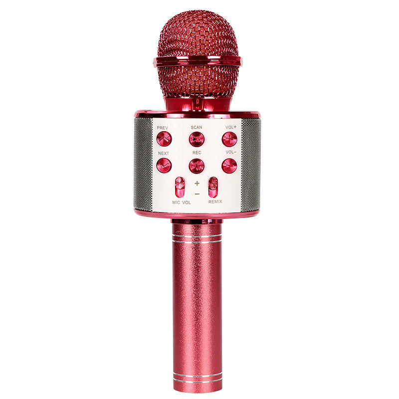 WS858 Bluetooth Microphone Speaker Microphone Integrated Home Wireless Karaoke Wheat Vibrato Sing It Practice Song Cross-border Exclusive Supply