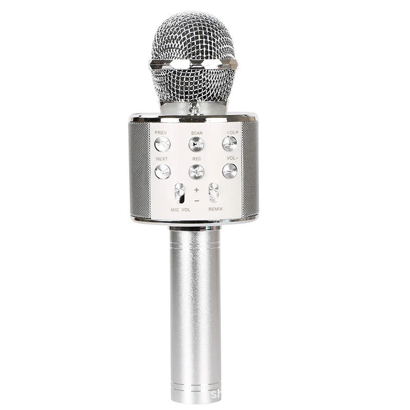WS858 Bluetooth Microphone Speaker Microphone Integrated Home Wireless Karaoke Wheat Vibrato Sing It Practice Song Cross-border Exclusive Supply