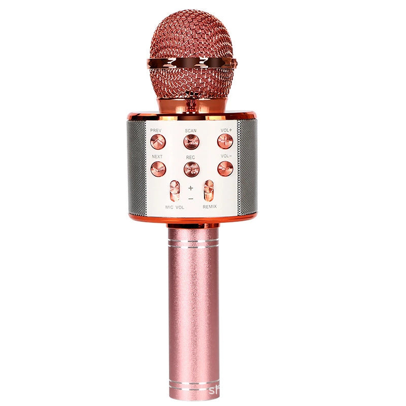 WS858 Bluetooth Microphone Speaker Microphone Integrated Home Wireless Karaoke Wheat Vibrato Sing It Practice Song Cross-border Exclusive Supply