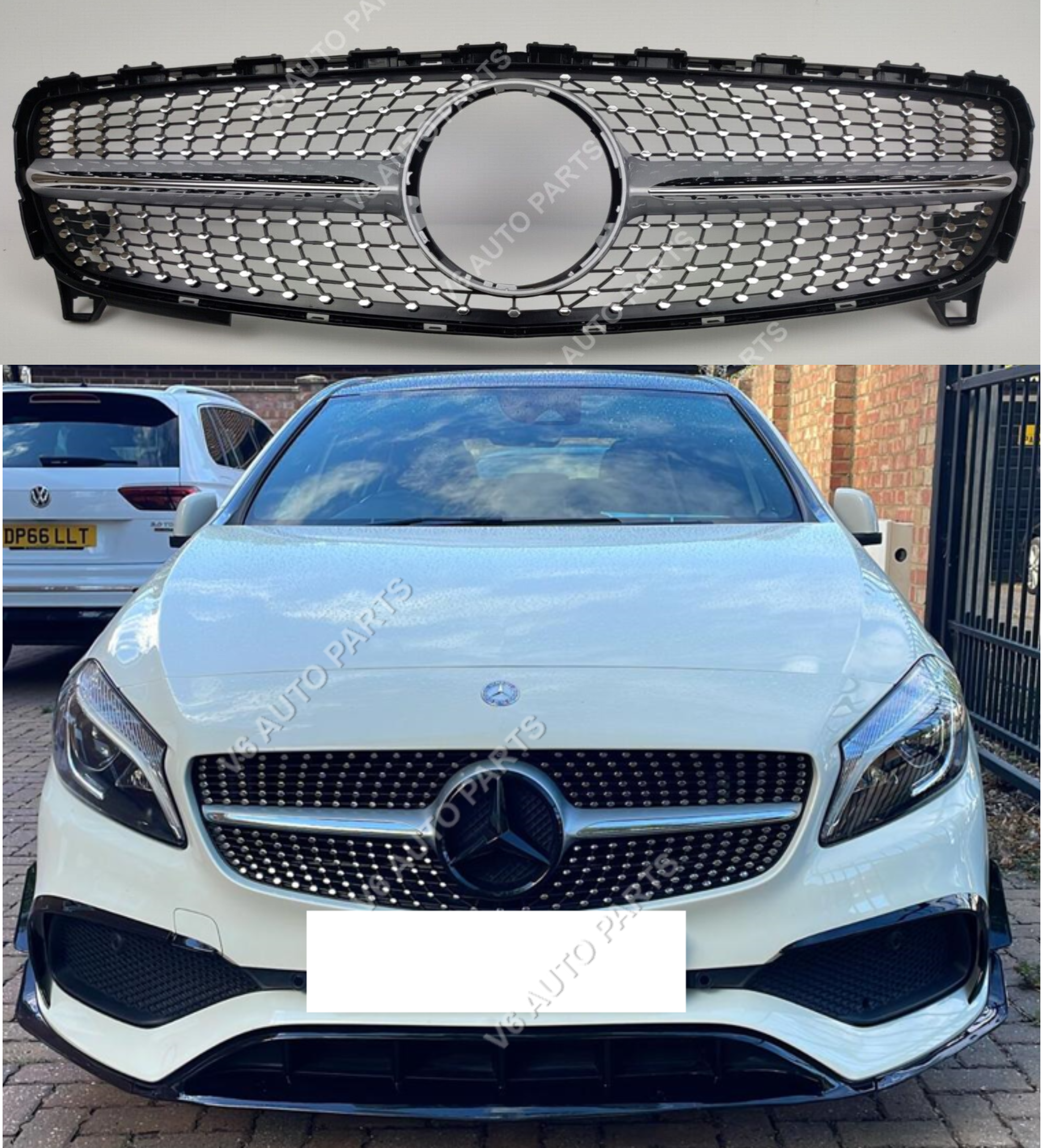 Front Radiator Grille 2015 to 2018 Mercedes Benz A-CLASS W176 A200 A220 A160 A45 AMG Diamond Grille