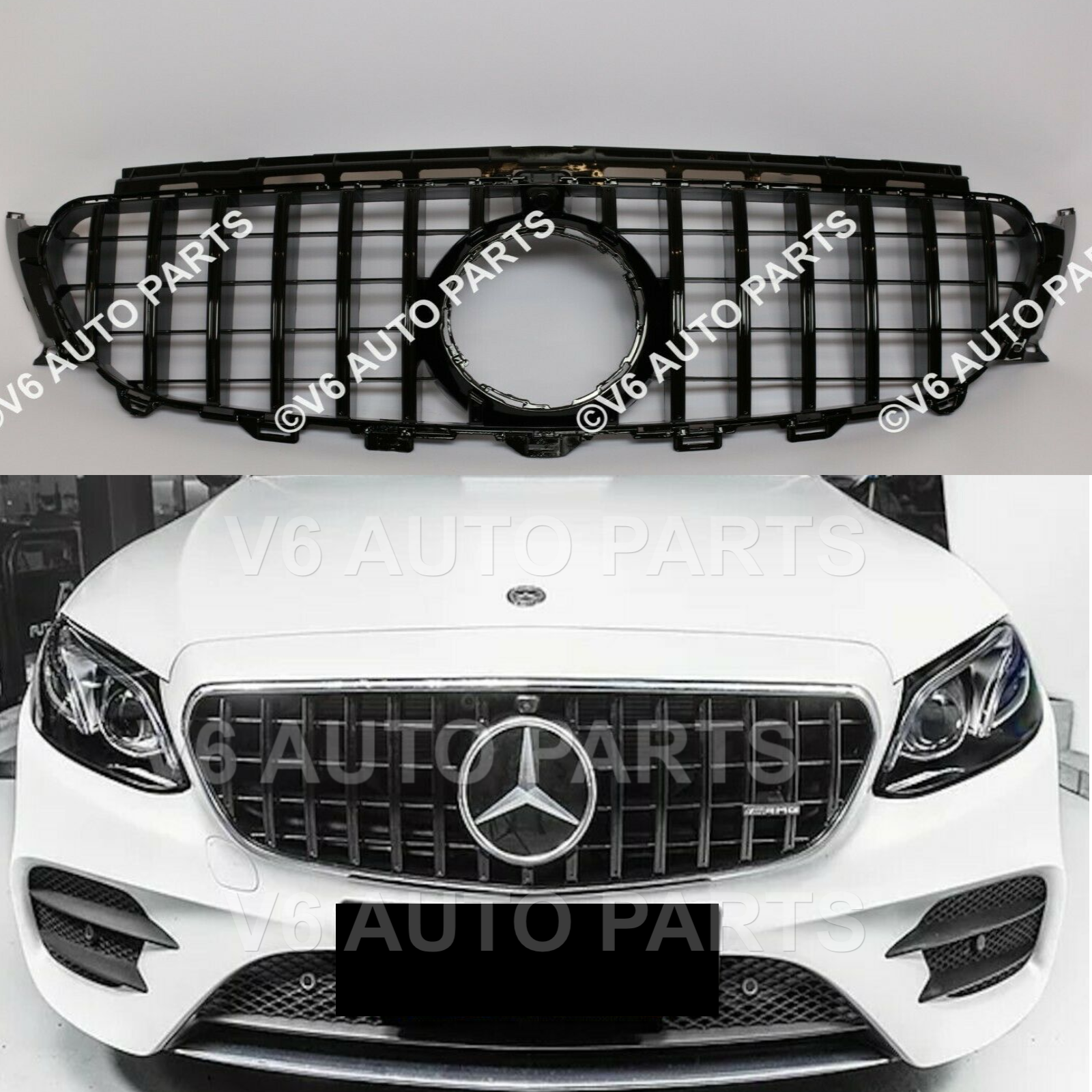 For Mercedes E-Class W213 Front Radiator Black Grille 2016-2020 400 Panamericana