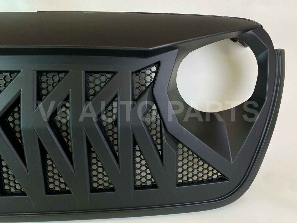 FRONT ANGRY BUMPER GRILLE FOR 2018-2021 JEEP WRANGLER JL SAHARA FREEDOM RUBICON