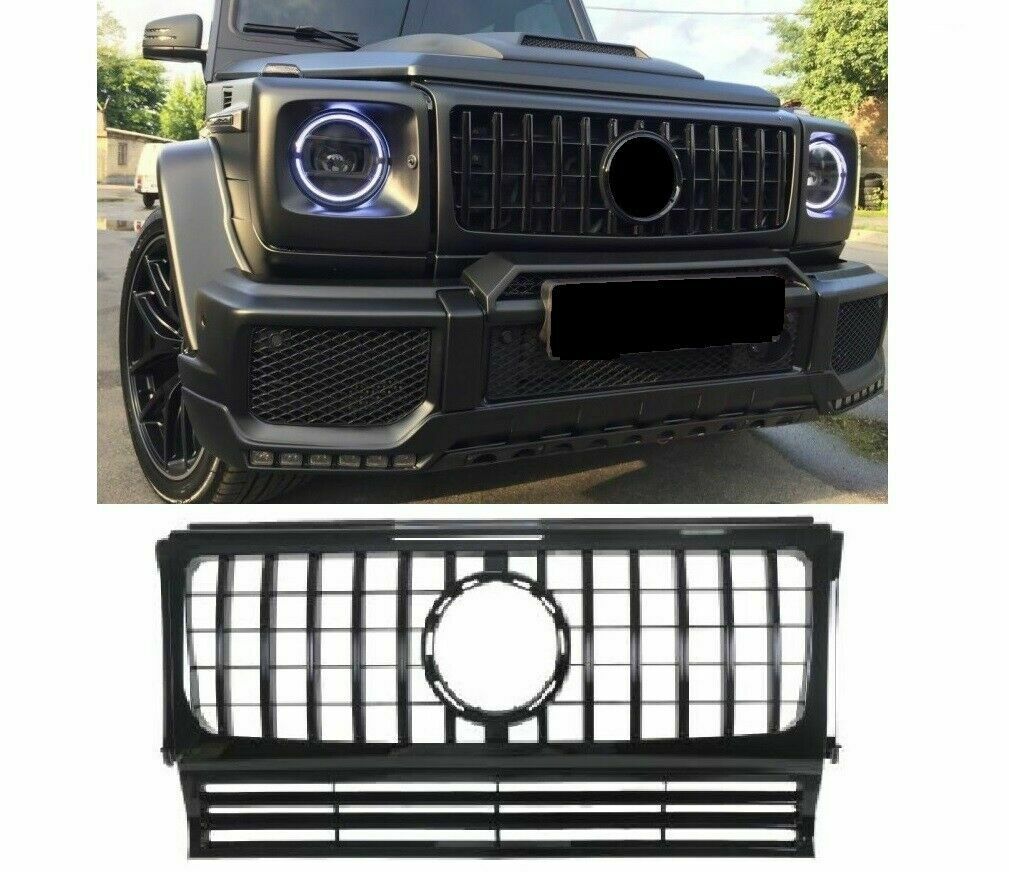 For Mercedes G-Class W463 Wagon G500 G550 Front Bumper Black Grille GT-R 1990-18
