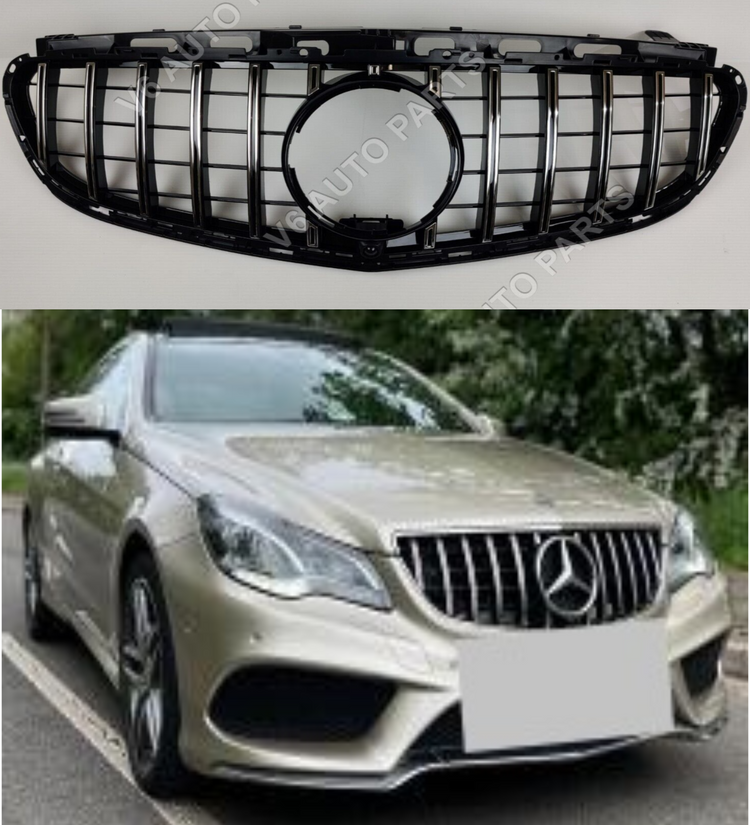 Front view of Mercedes E-Class Grille on a Mercedes Benz E-Class vehicle.