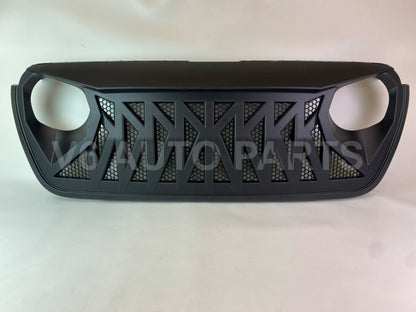 FRONT ANGRY BUMPER GRILLE FOR 2018-2021 JEEP WRANGLER JL SAHARA FREEDOM RUBICON